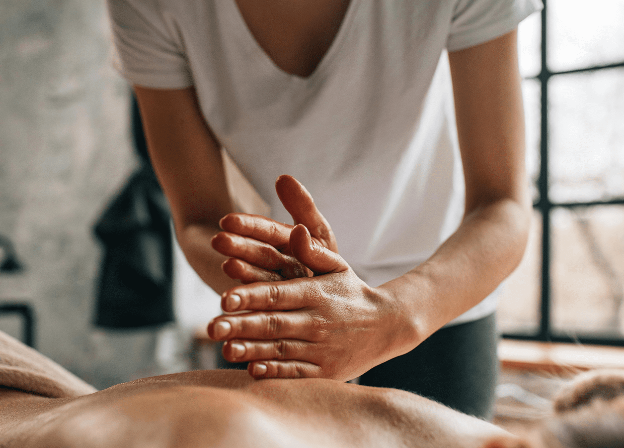 Therapeutic massage session underway