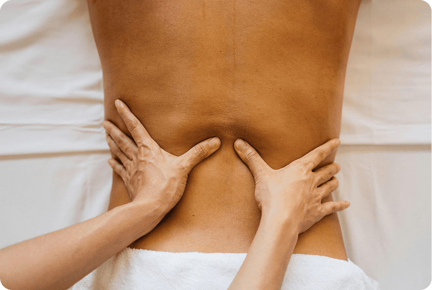 Relaxing back massage treatment