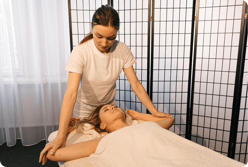 Spa treatment with professional massage therapist