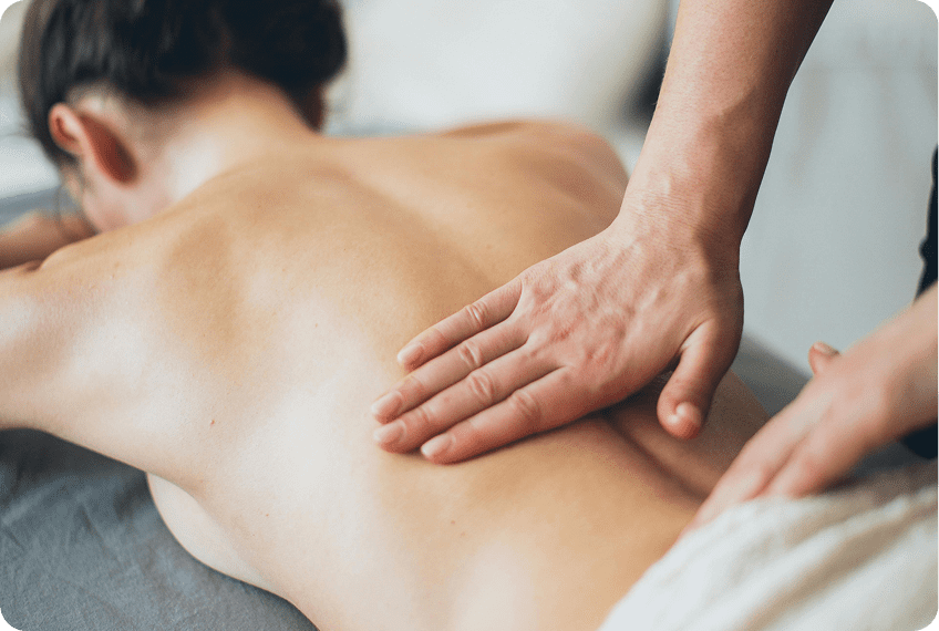 Relaxing back massage session